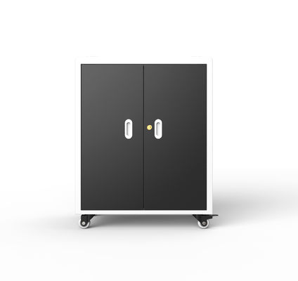 30 পোর্ট ল্যাপটপ চার্জিং ক্যাবিনেট বায়ুচলাচল গর্ত এবং Galvanized শীট নির্মাণ সঙ্গে