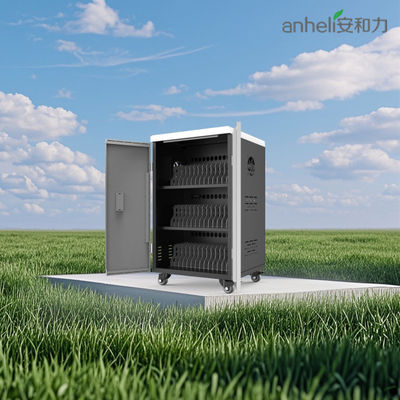 42 পোর্ট আইপ্যাড চার্জিং ক্যাবিনেট শীতল ভ্যান বায়ুচলাচল গর্ত এবং নিরাপদ লক এবং কী সঙ্গে