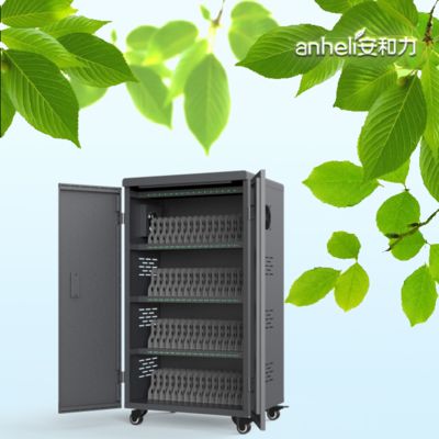 ABS প্রকৌশল প্লাস্টিক 64 USB স্লট চার্জিং কার্ট স্মার্ট চার্জিং ক্যাবিনেট