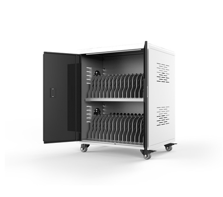 স্কুলের জন্য ABS ইঞ্জিনিয়ারিং প্লাস্টিক AC 100V ল্যাপটপ চার্জিং ক্যাবিনেট ট্রলি