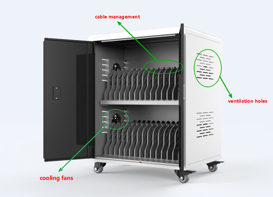 ক্লাসরুম CCC-এর জন্য Anheli 2 Shelves Chromebook চার্জিং ট্রলি স্টেশন৷